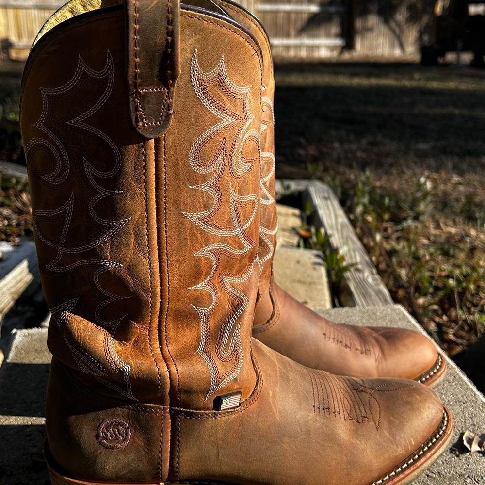 Double H Tan Leather Cowboy Boots